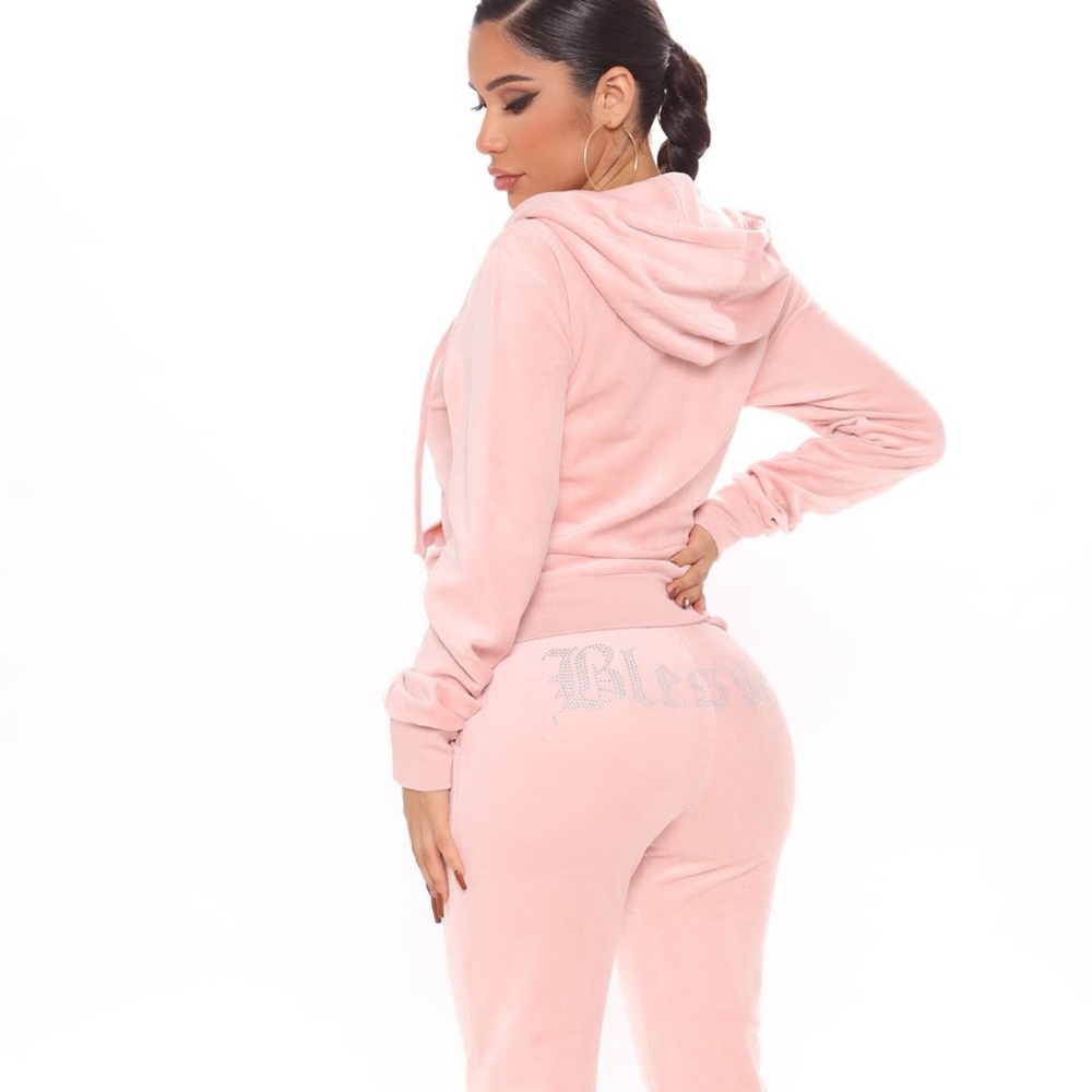 Fashion nova velour track set